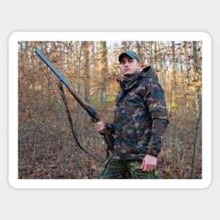 Hunter with shotgun Sticker